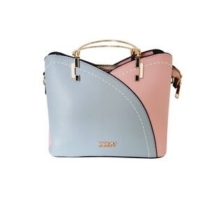 ZZMY Color Block Crossbody Medium Size Handbag Blue Pink New No‎ Tag